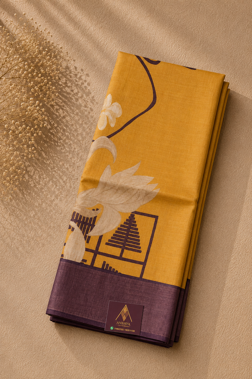 Sunehri Pure Tussar Saree