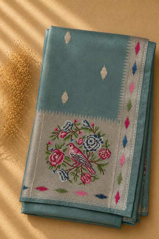 Silver Garden Soft Tissue Saree