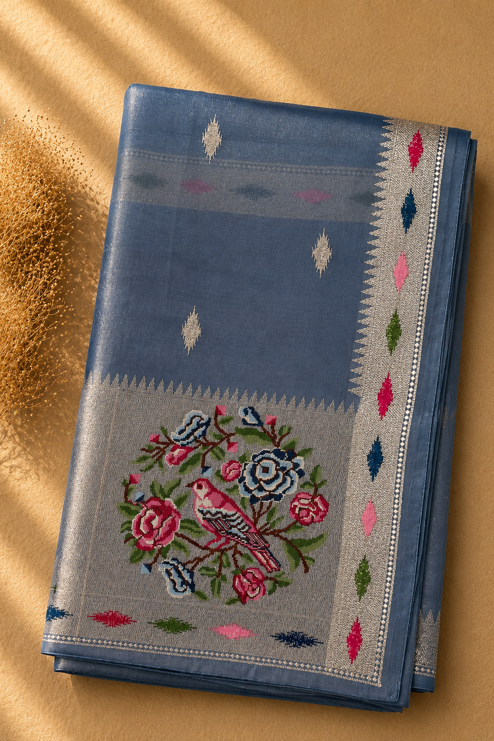 Silver Garden Soft Tissue Saree