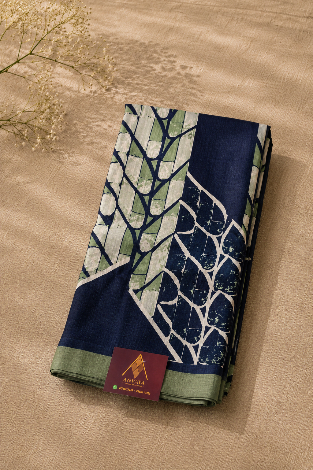 Indigo Mosaic Bishnupuri Saree