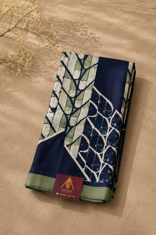 Indigo Mosaic Bishnupuri Saree