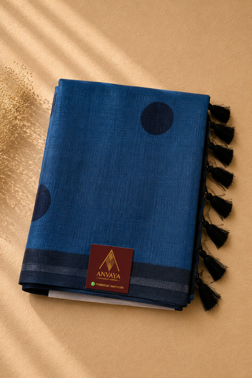 Polka Linen Saree